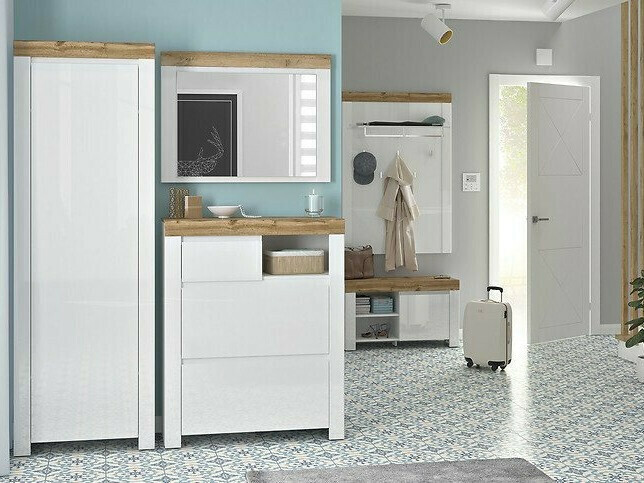 Vješalica Sonsoru 121 (Bijela + Hrast Wotan)