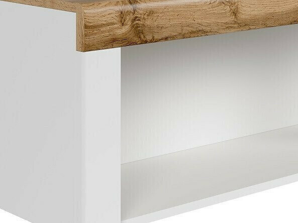 Zidna polica Sonsoru 109 (Bijela + Sjajno bijela + Hrast Wotan)