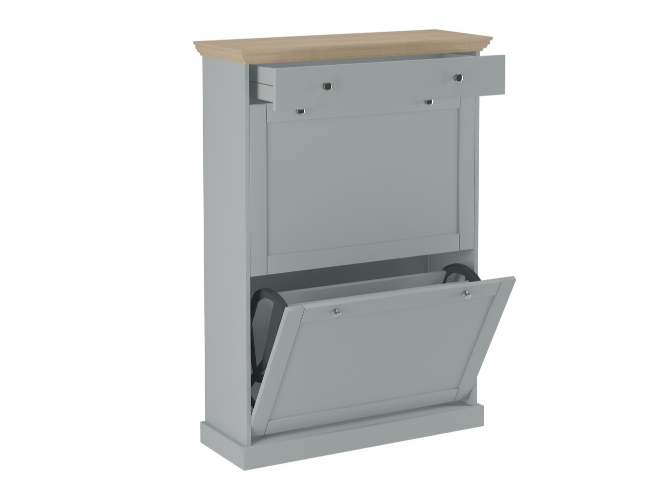 Ormarić za cipele Lirveri 105 (Siva + Svijetli hrast)