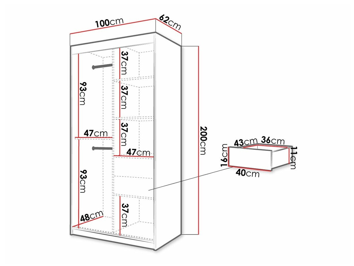 Ormar Hartford 307 (Bijela + Crna)