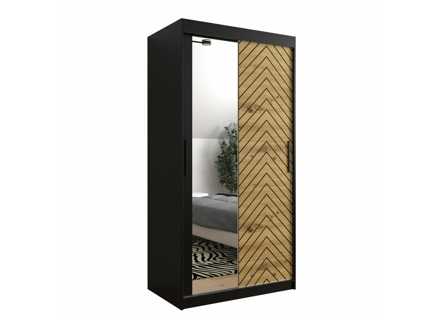 Ormar Hartford 307 (Crna + Hrast Artisan)