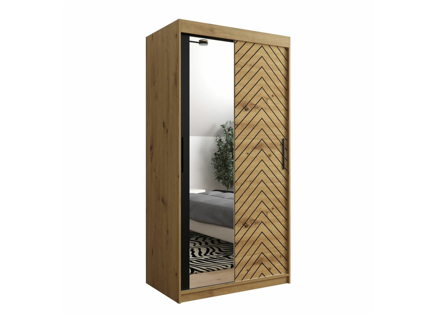 Ormar Hartford 307 (Hrast Artisan + Crna)