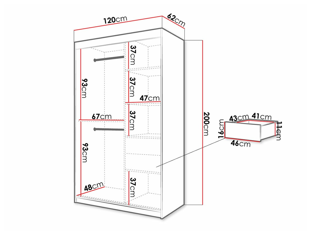 Ormar Hartford 308 (Bijela + Crna)