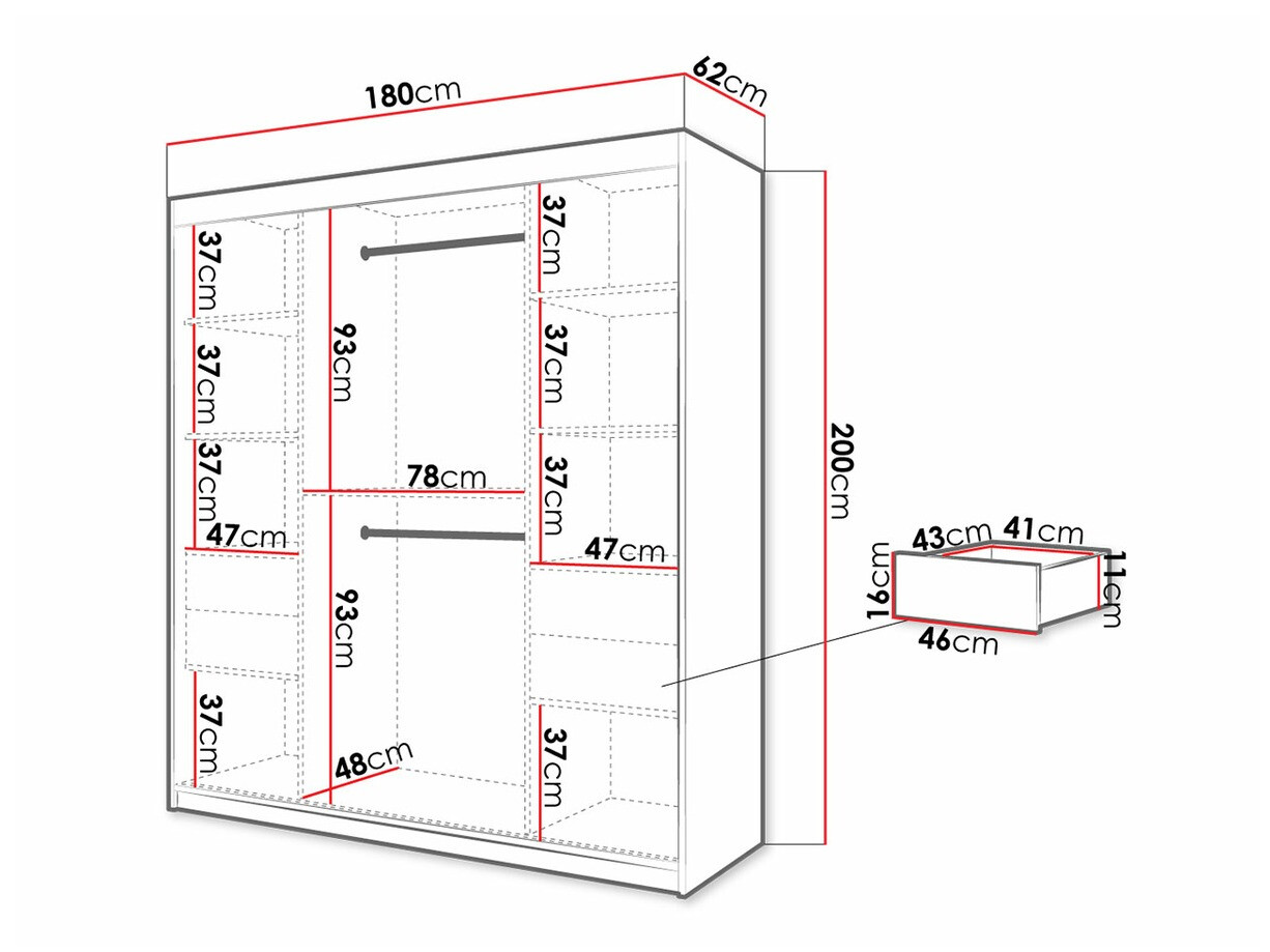 Ormar Hartford 312 (Bijela + Crna)