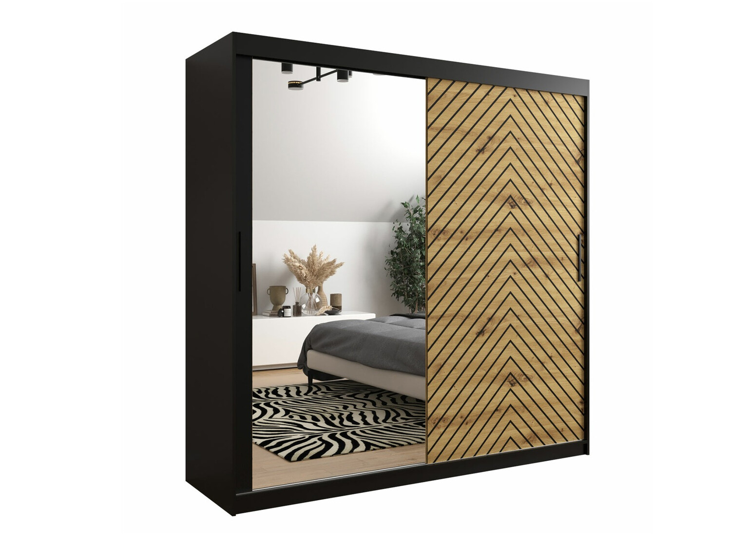 Ormar Hartford 315 (Crna + Artisan hrast)