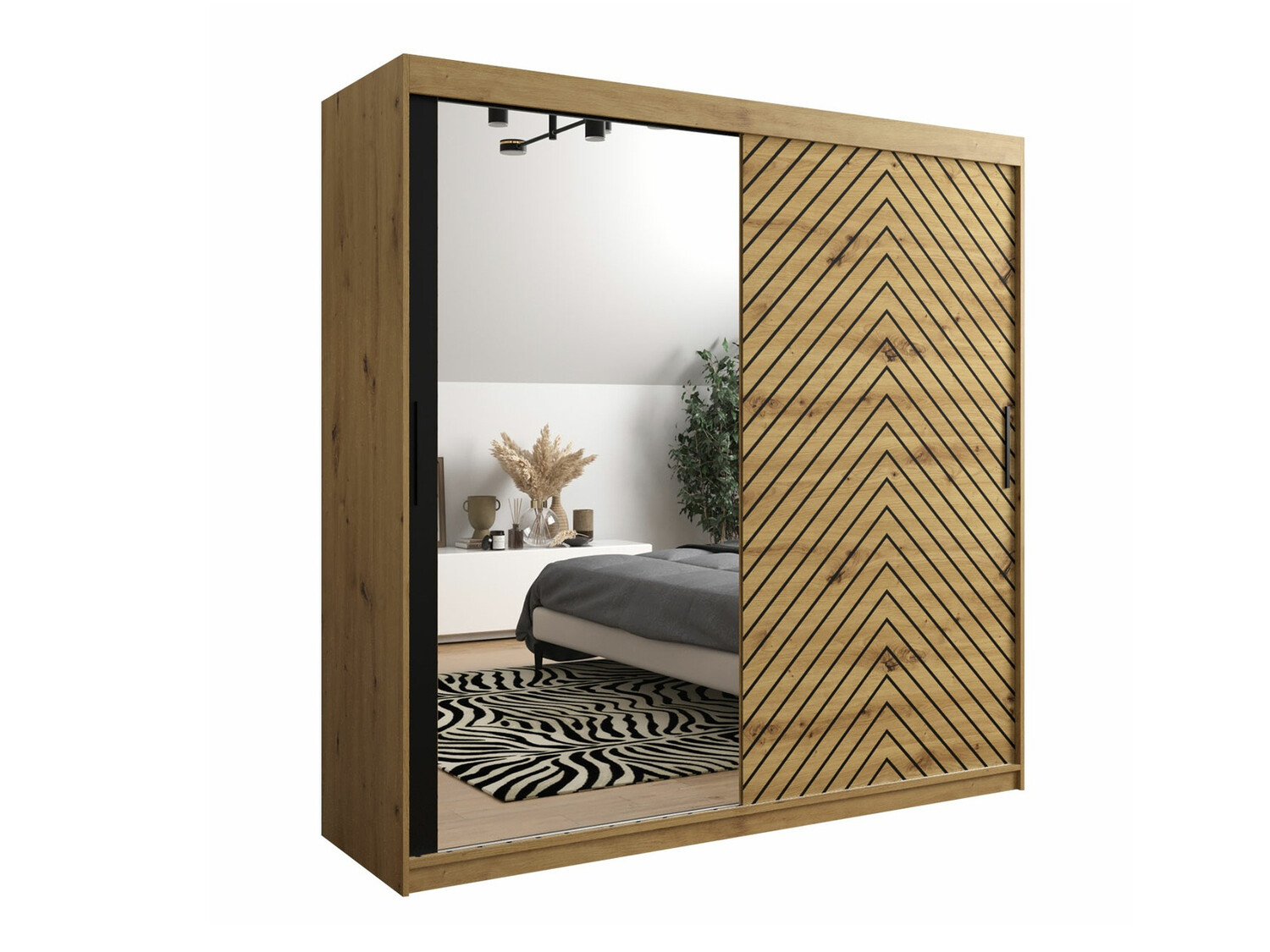 Ormar Hartford 315 (Hrast Artisan + Crna)