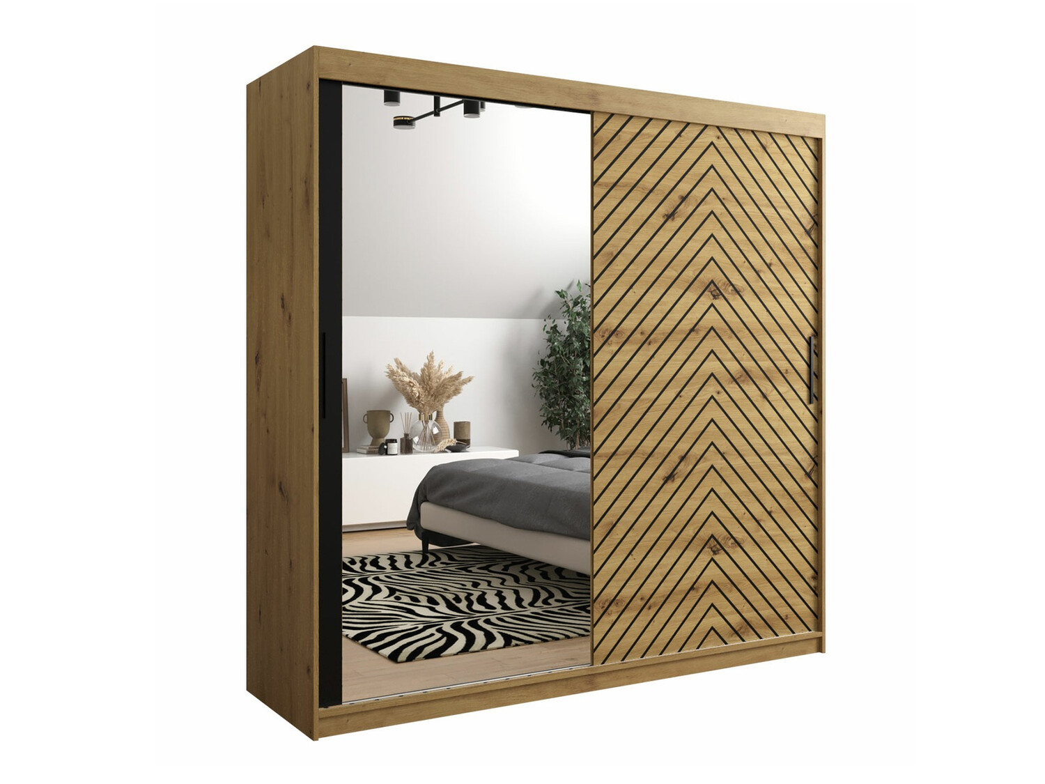 Ormar Hartford 315 (Hrast Artisan + Crna)