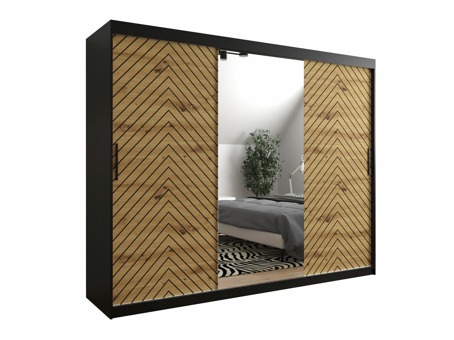 Ormar Hartford 317 (Crna + Artisan hrast)