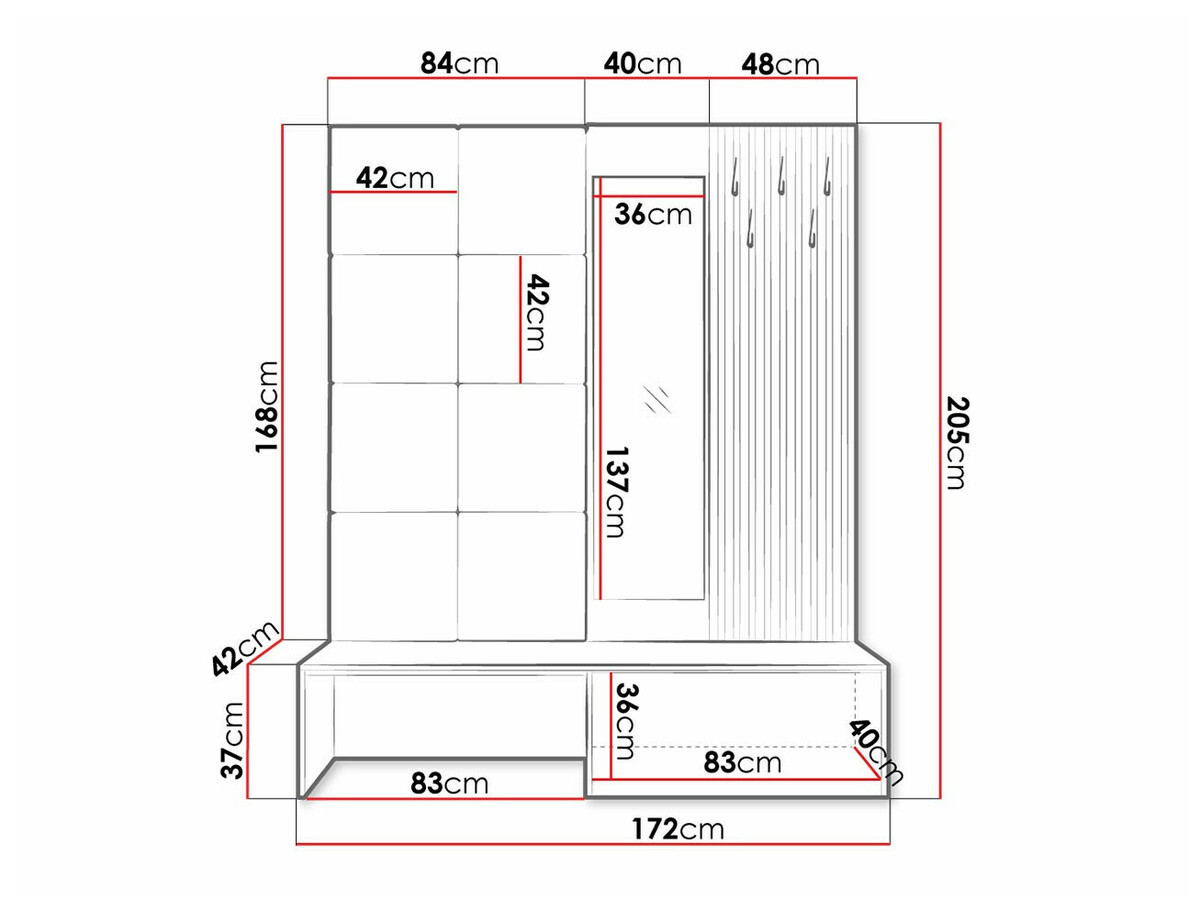 Set za hodnik Hartford 322 (Hrast Artisan + Manila 02)