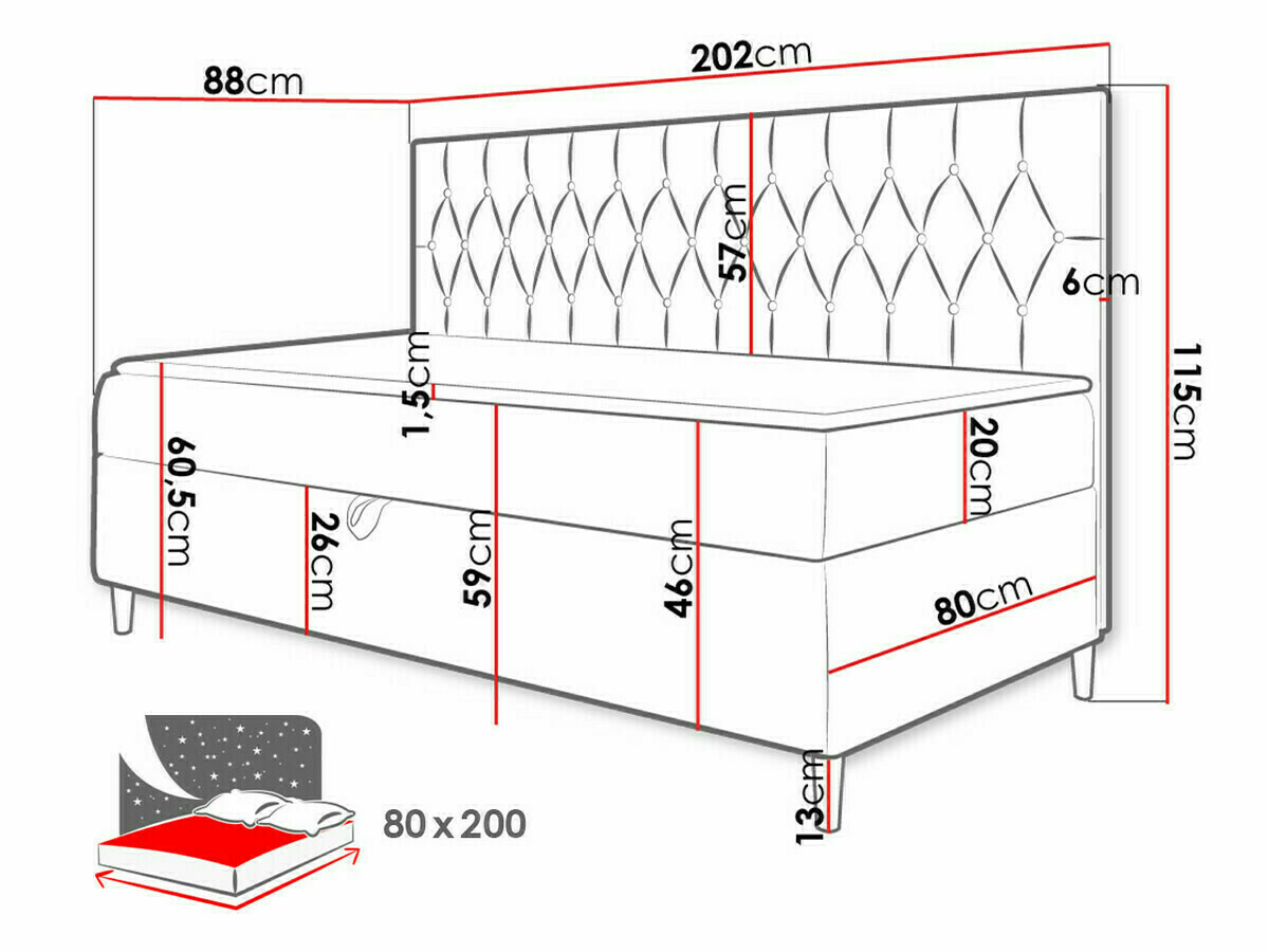 Boxspring krevet Lucus II (Soft 017 + Fresh 34)