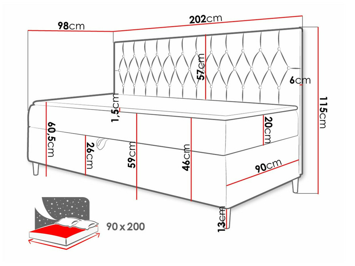 Boxspring krevet Lucus II (Soft 017 + Fresh 37)