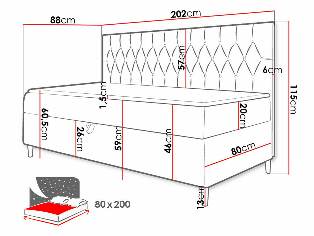 Boxspring krevet Lucus II (Soft 017 + Fresh 8)