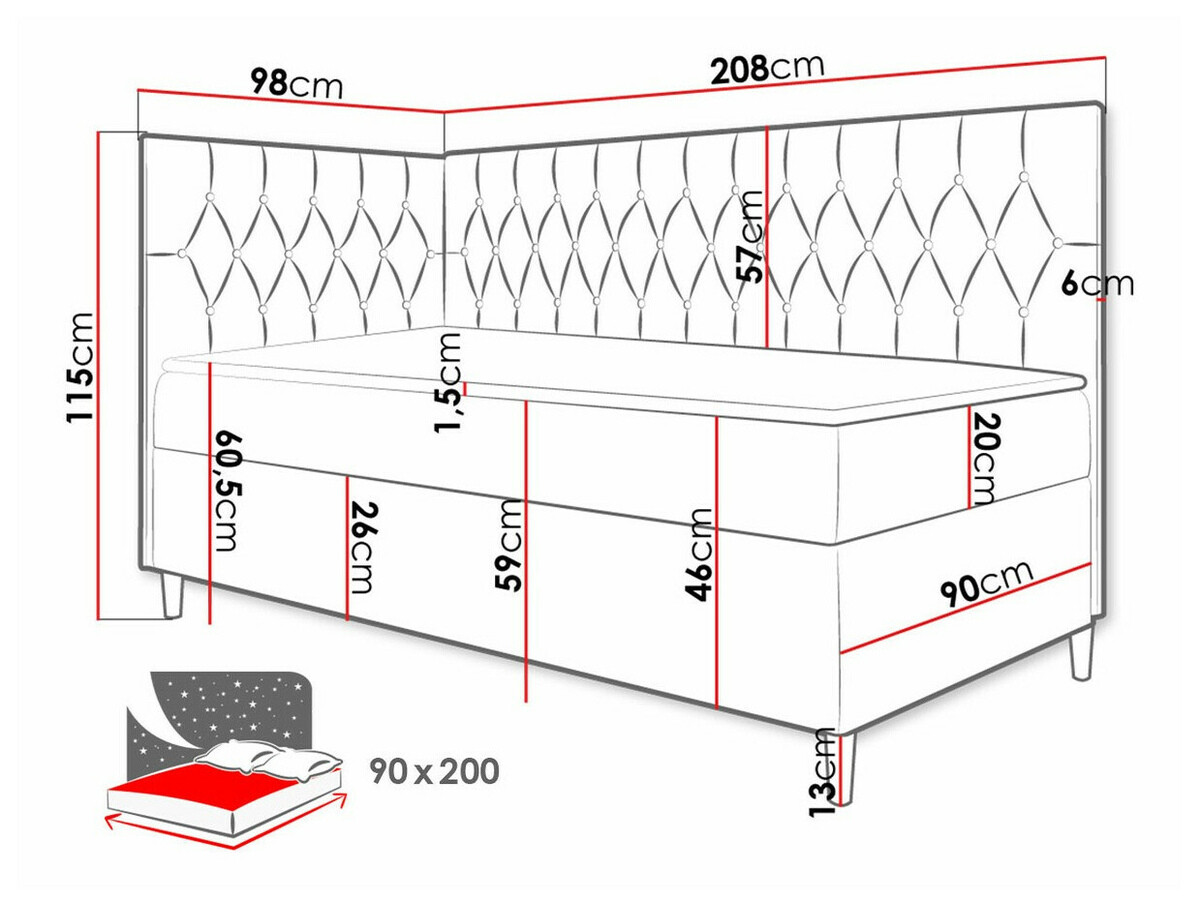 Boxspring krevet Lucus III (Soft 017 + Fresh 14)
