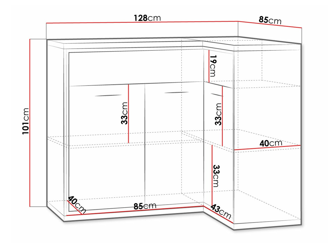 Kutna komoda Etrmoni 106 (Svijetlo drvo)