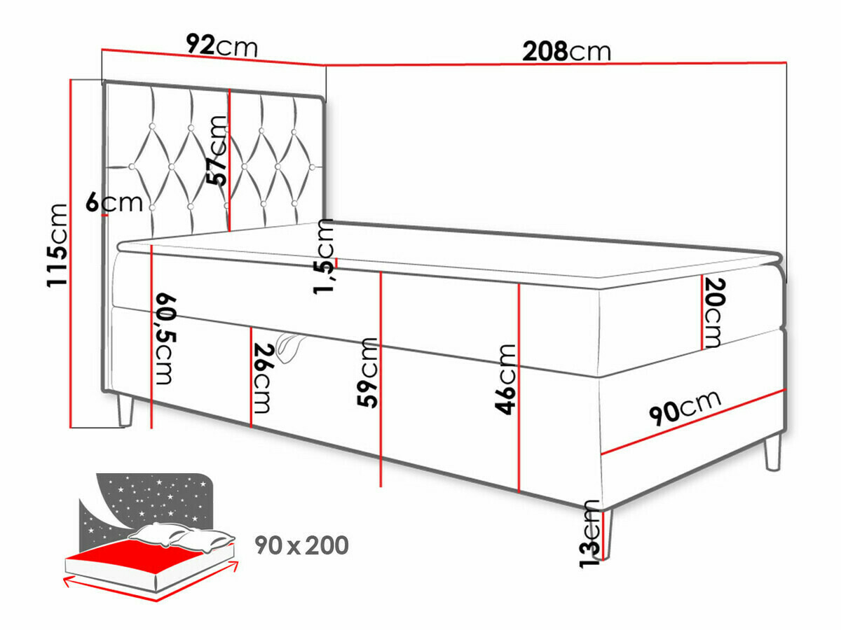 Boxspring krevet Lucus VII (Soft 017 + Fresh 8)