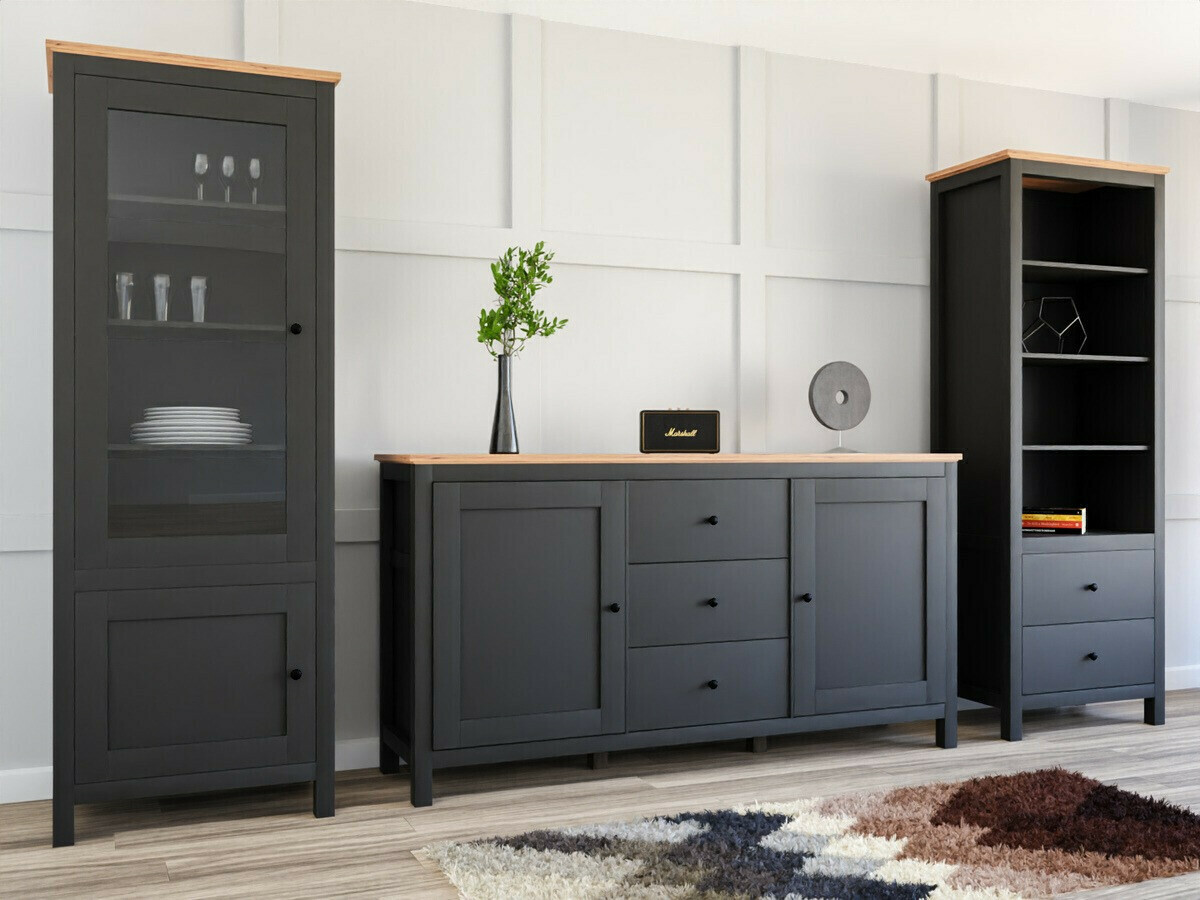 Polica Sordoro 113 (Grafit + Hrast Artisan)