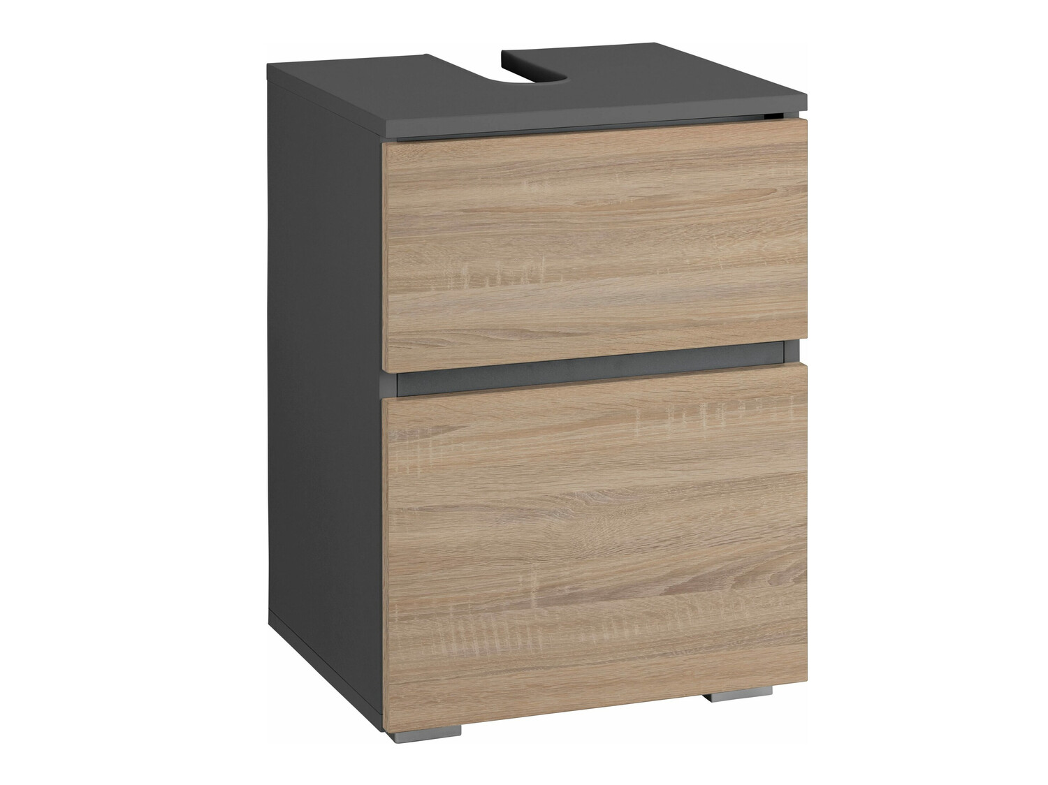 Samostojeći kupaonski ormarić za umivaonik Soncamu 103 (Antracit + Hrast)