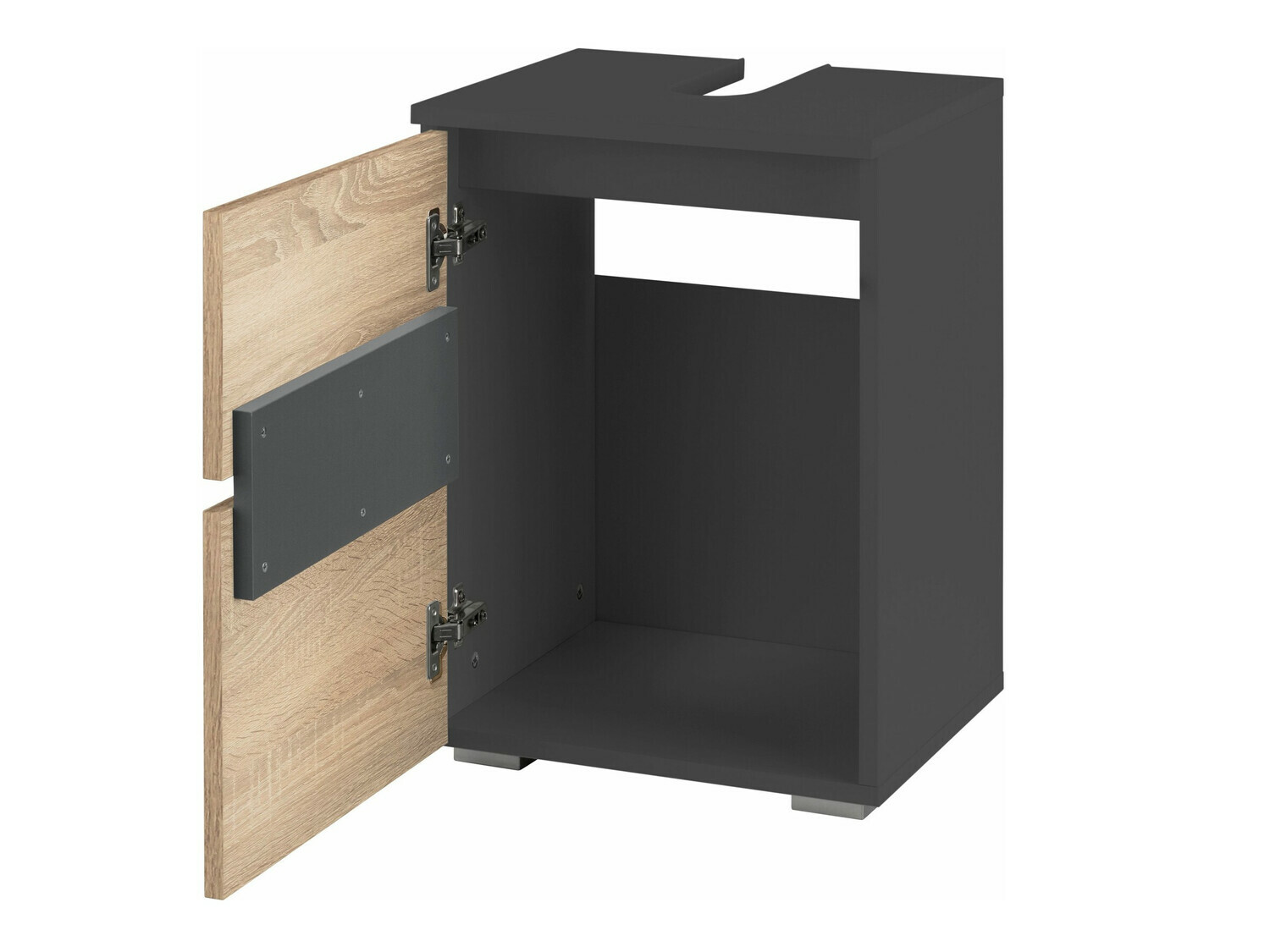 Samostojeći kupaonski ormarić za umivaonik Soncamu 103 (Antracit + Hrast)