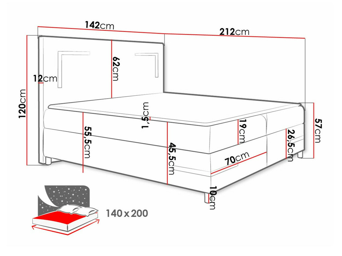 Boxspring krevet Vallis (Fresh 4)
