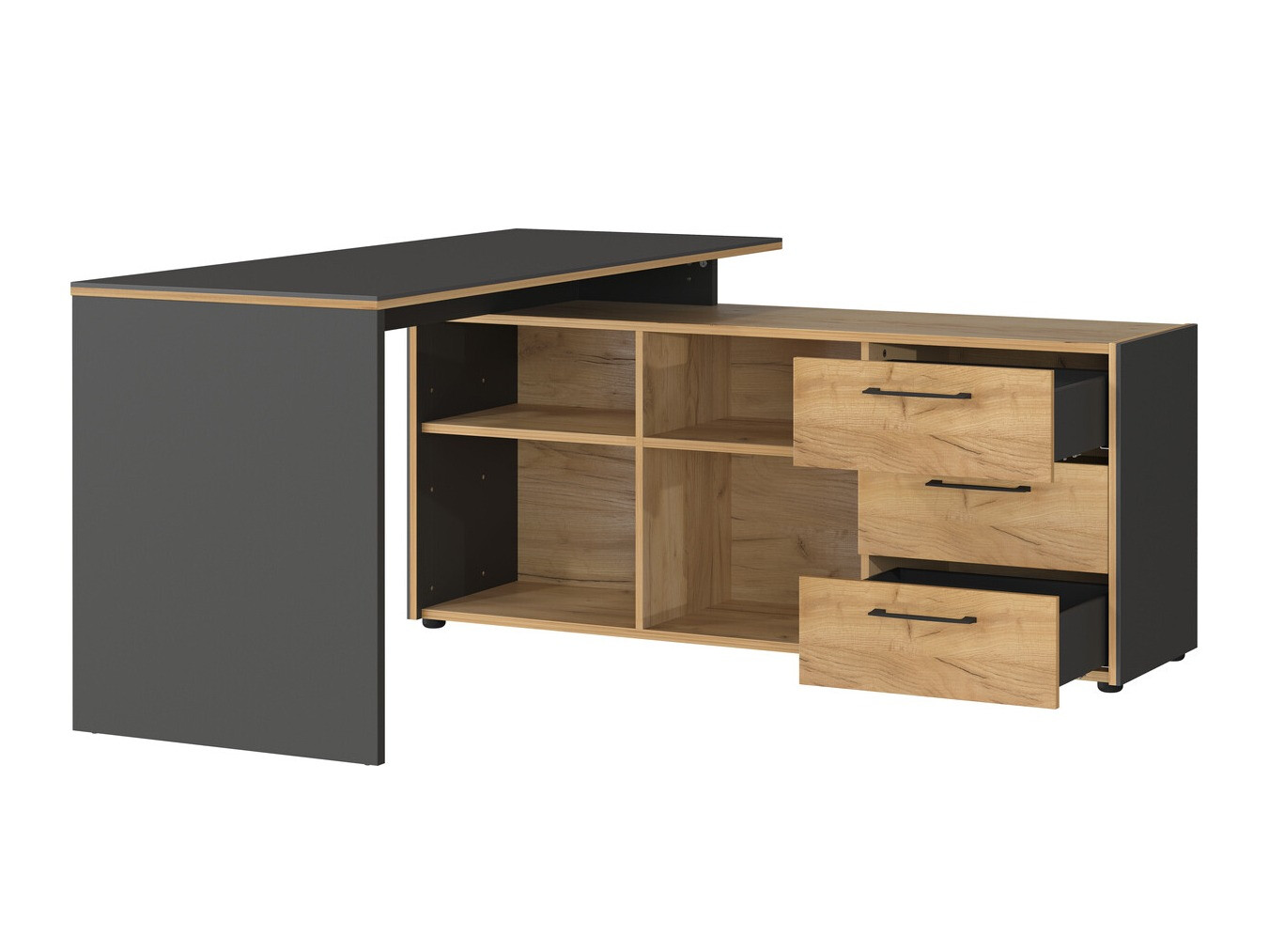 Kutni uredski stol Fivcalu 101 (Navarra hrast + Grafit)