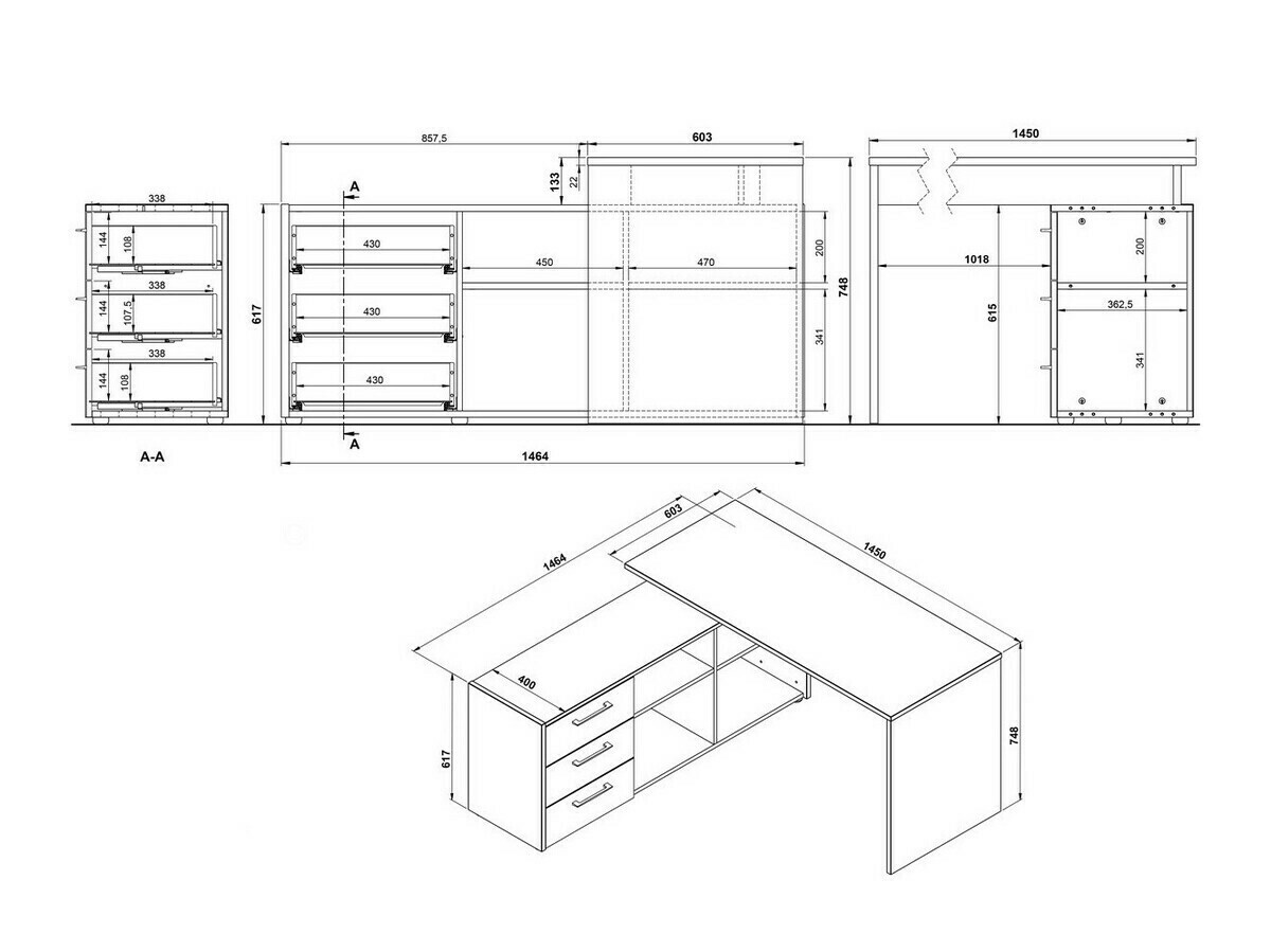 Kutni uredski stol Fivcalu 101 (Navarra hrast + Grafit)