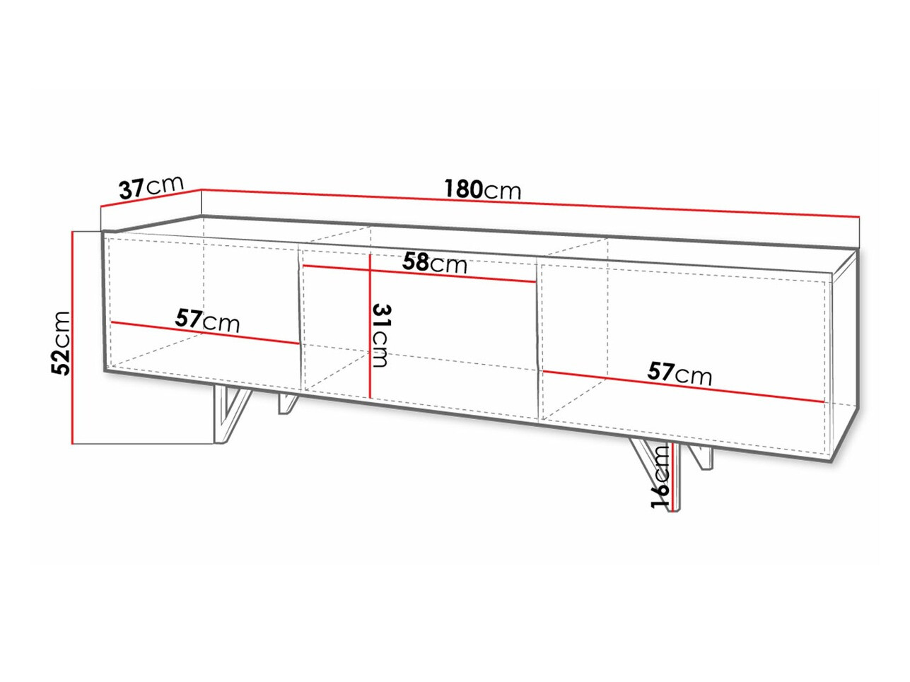 TV stol Mavmave 100 (Bijela + Sjajno bijela)