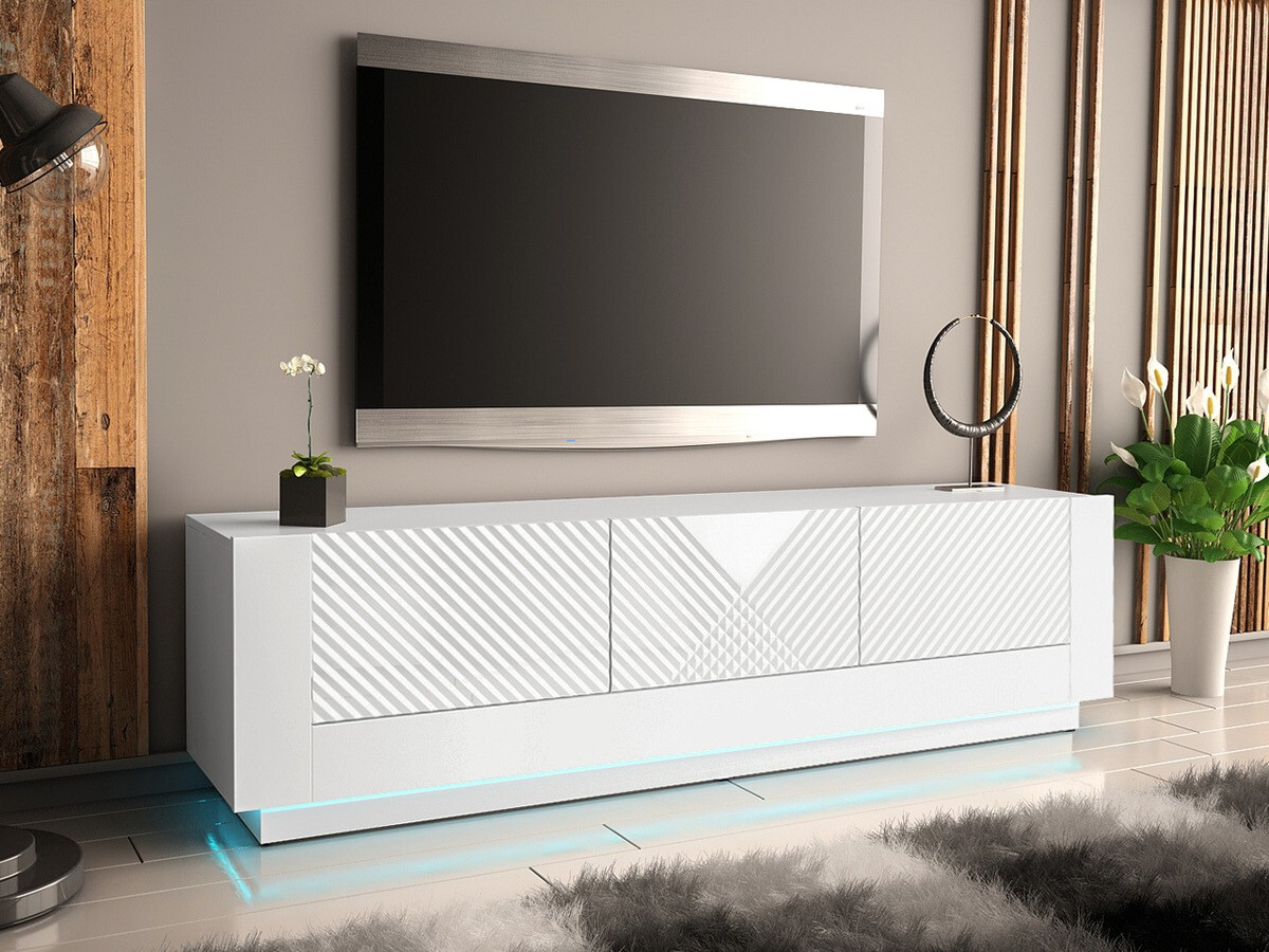 TV stol Merced 109 (Bijela + Sjajno bijela)