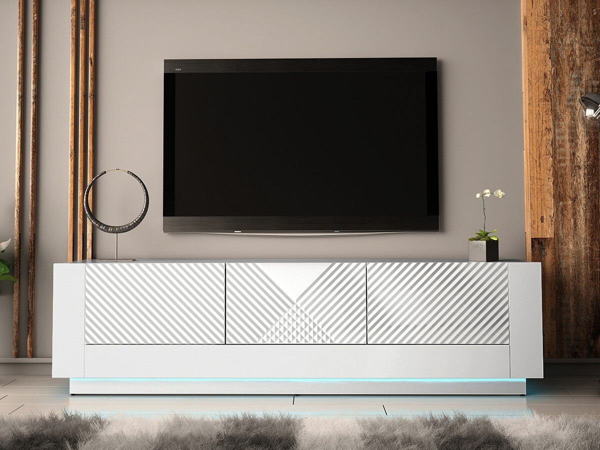 TV stol Merced 109 (Bijela + Sjajno bijela)