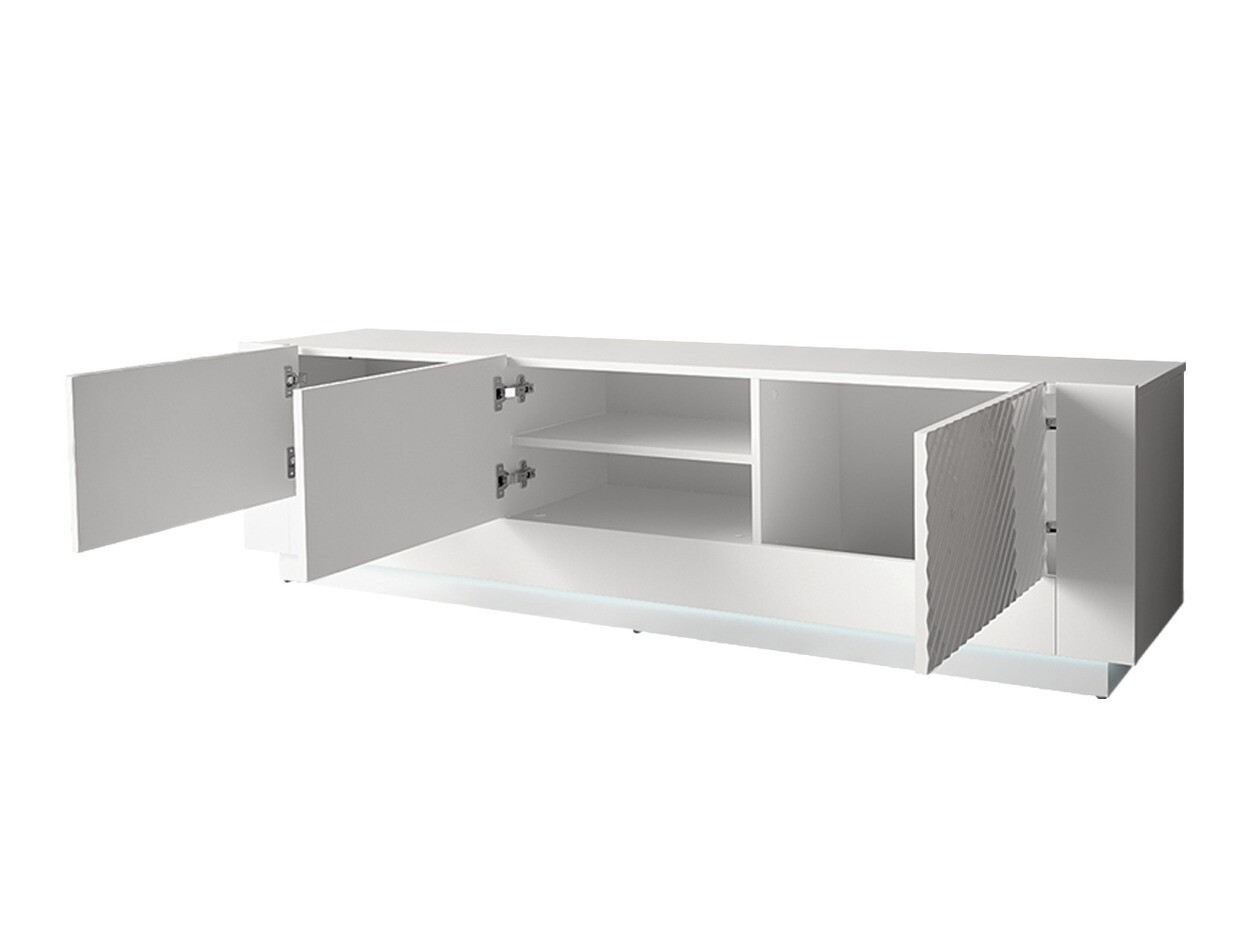 TV stol Merced 109 (Bijela + Sjajno bijela)