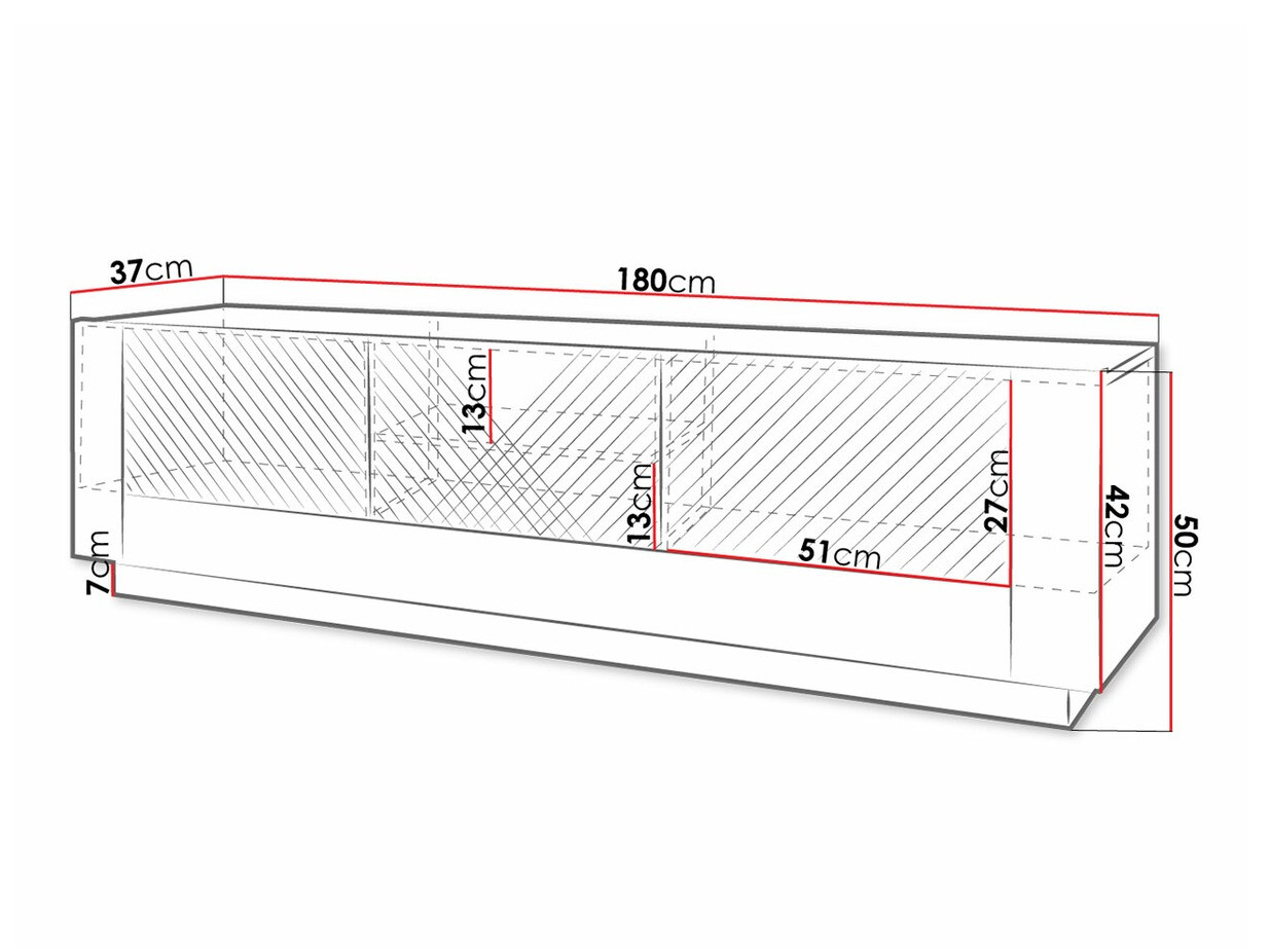 TV stol Merced 109 (Bijela + Sjajno bijela)