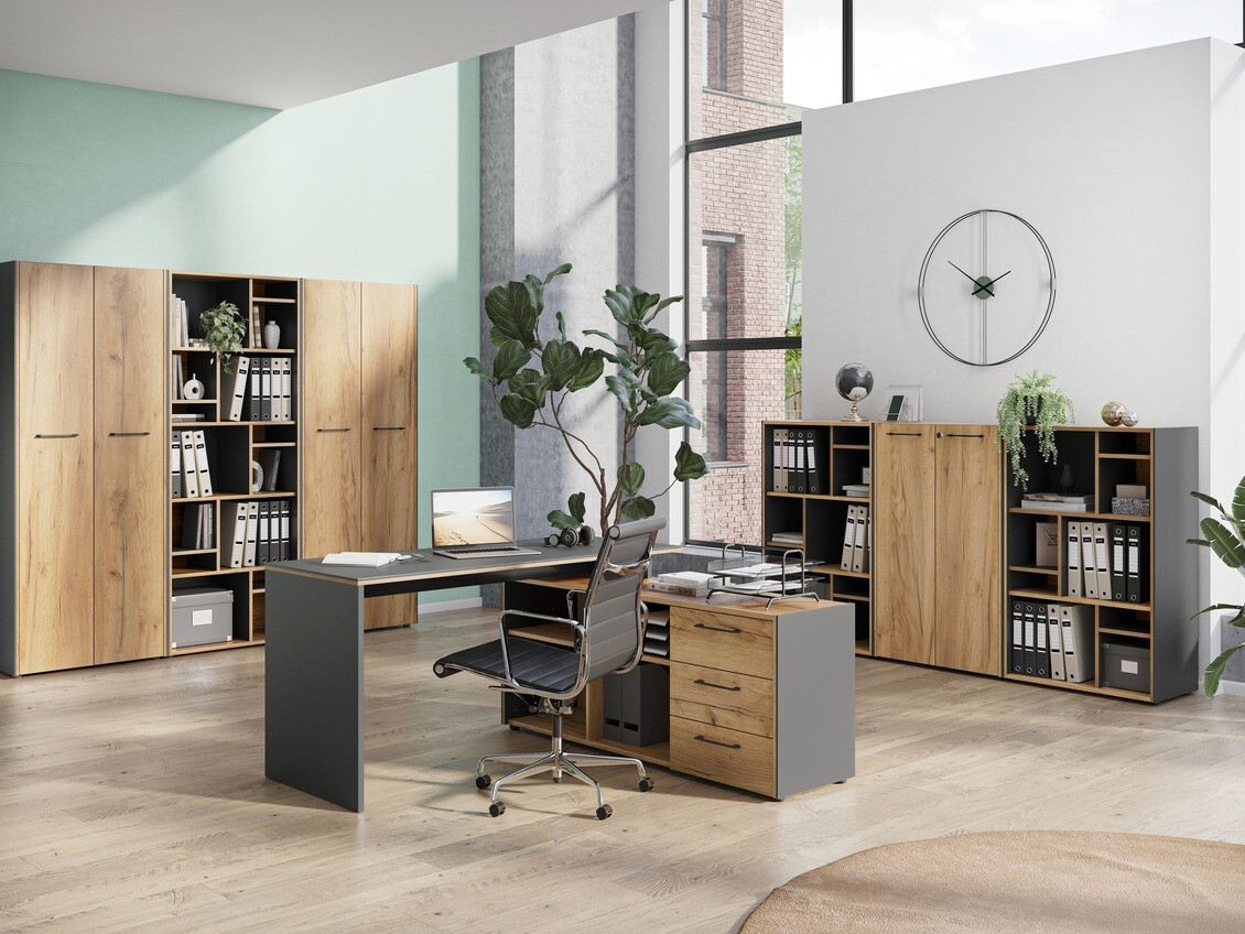 Ormar Fivcalu 107 (Navarra hrast + Grafit)