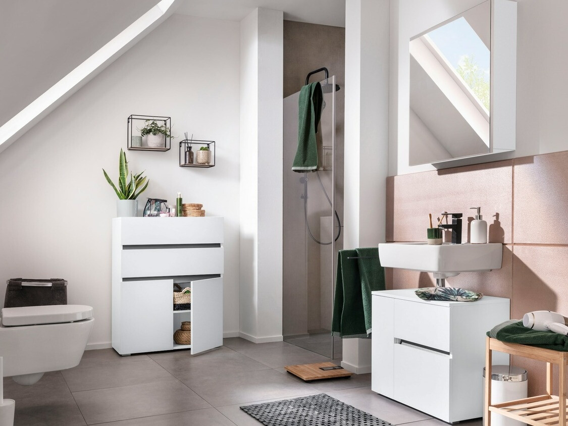 Samostojeći kupaonski ormarić za umivaonik Soncamu 108 (Bijela)