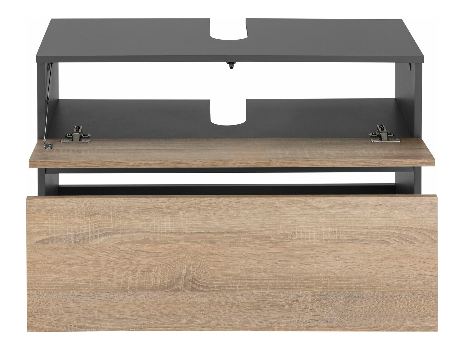 Samostojeći kupaonski ormarić za umivaonik Soncamu 109 (Antracit + Hrast)