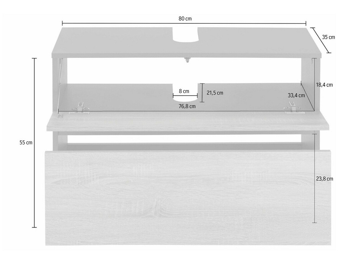 Samostojeći kupaonski ormarić za umivaonik Soncamu 109 (Bijela)