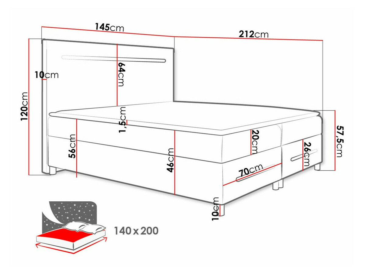 Boxspring krevet Pluvia (Fresh 11)