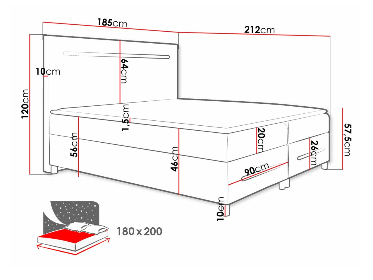 Boxspring krevet Pluvia (Fresh 1)