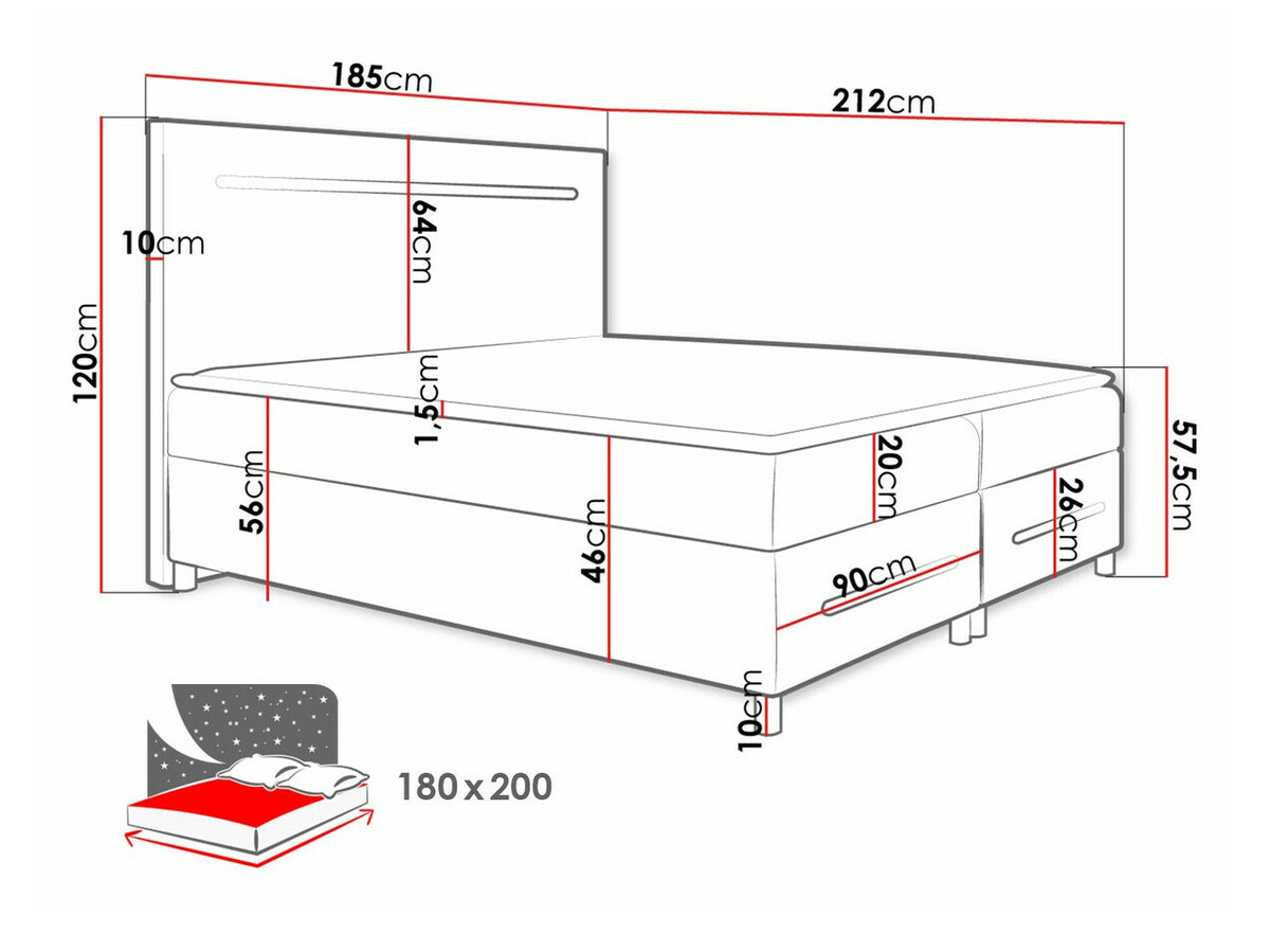 Boxspring krevet Pluvia (Fresh 9)