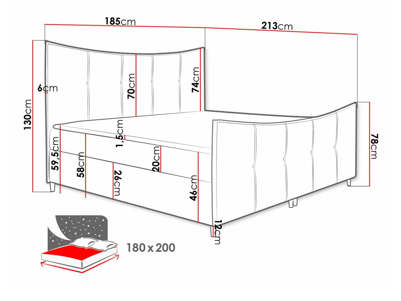 Boxspring krevet Fons (Fresh 4)