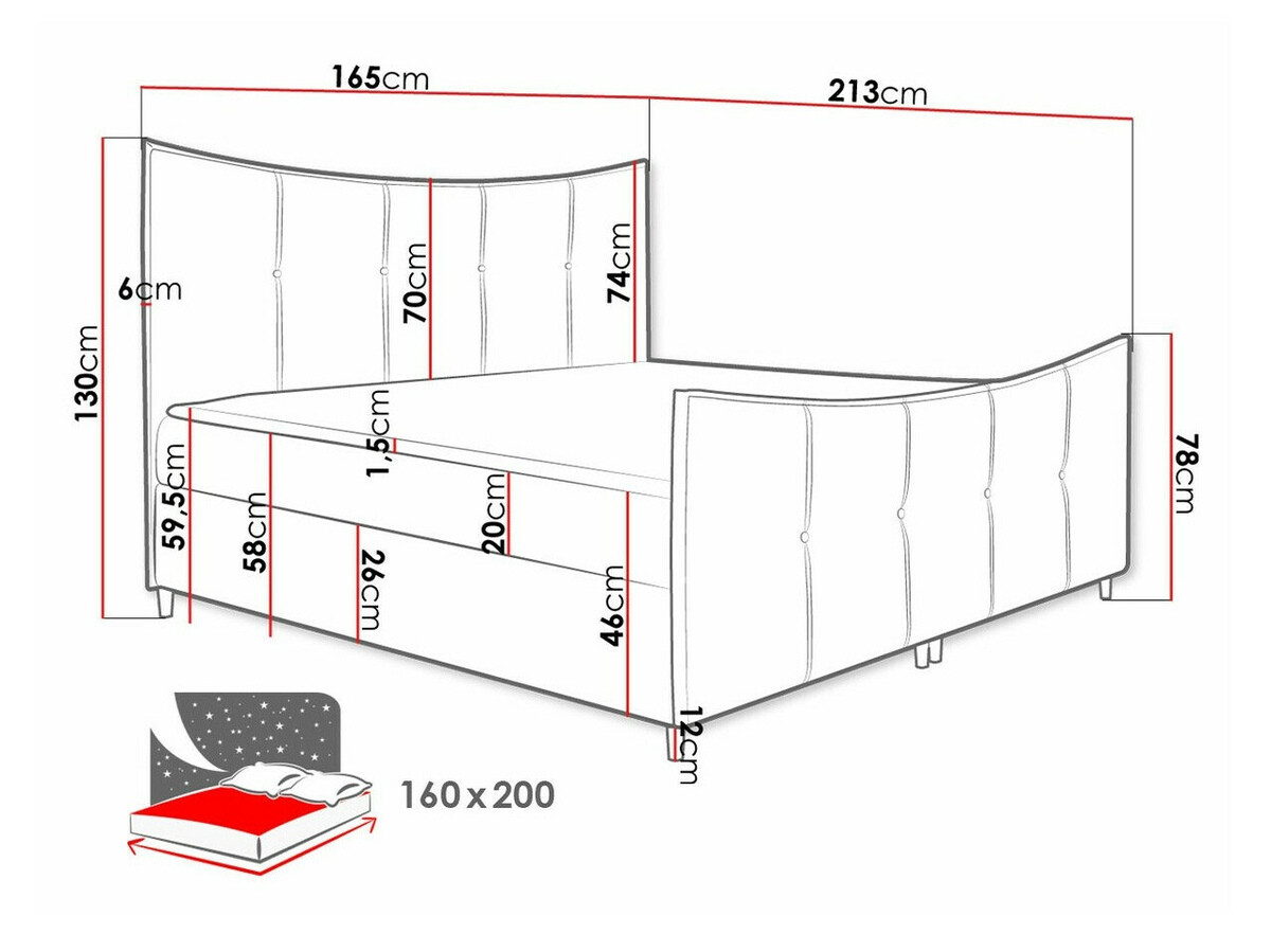 Boxspring krevet Fons (Fresh 8)