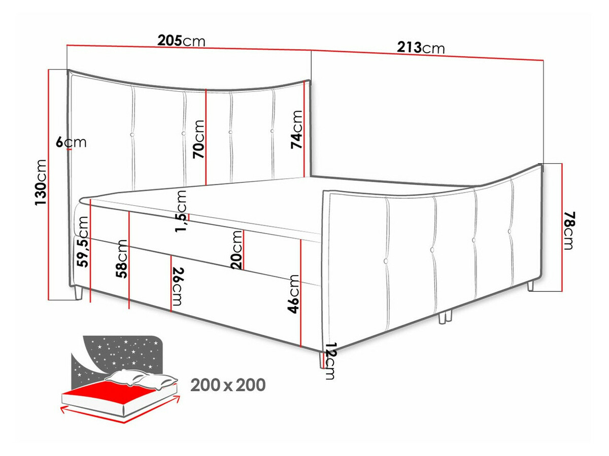 Boxspring krevet Fons (Fresh 9)