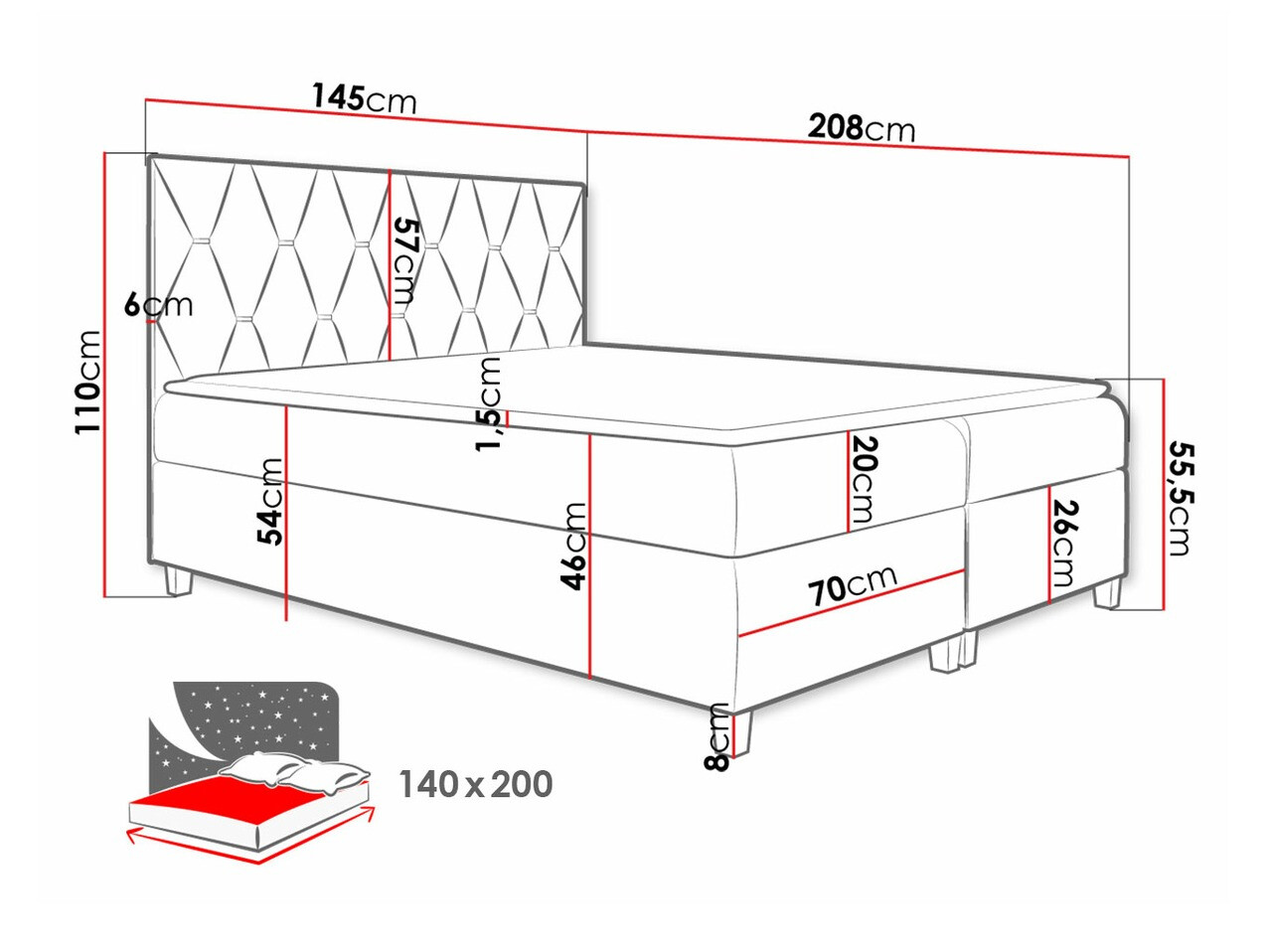 Boxspring krevet Nemus (Fresh 1)