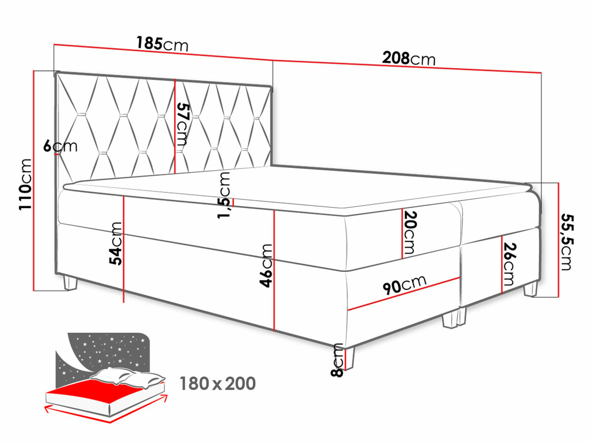 Boxspring krevet Nemus (Fresh 1)