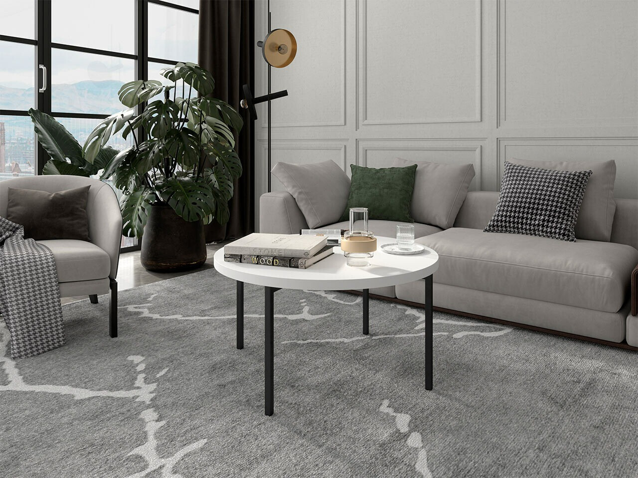 Stolić za kavu Providence 178 (Bijela + Crna)