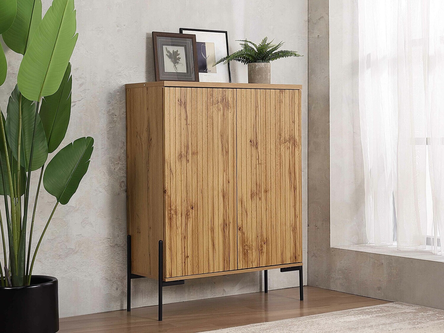 Ormarić Denton 1022 (Crna + Hrast Wotan)