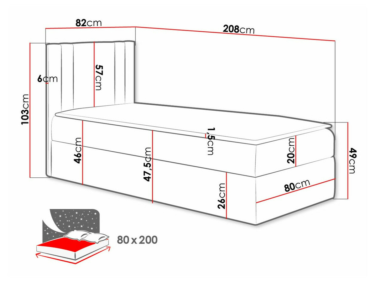 Boxspring krevet Mel I (Kameleon 37)