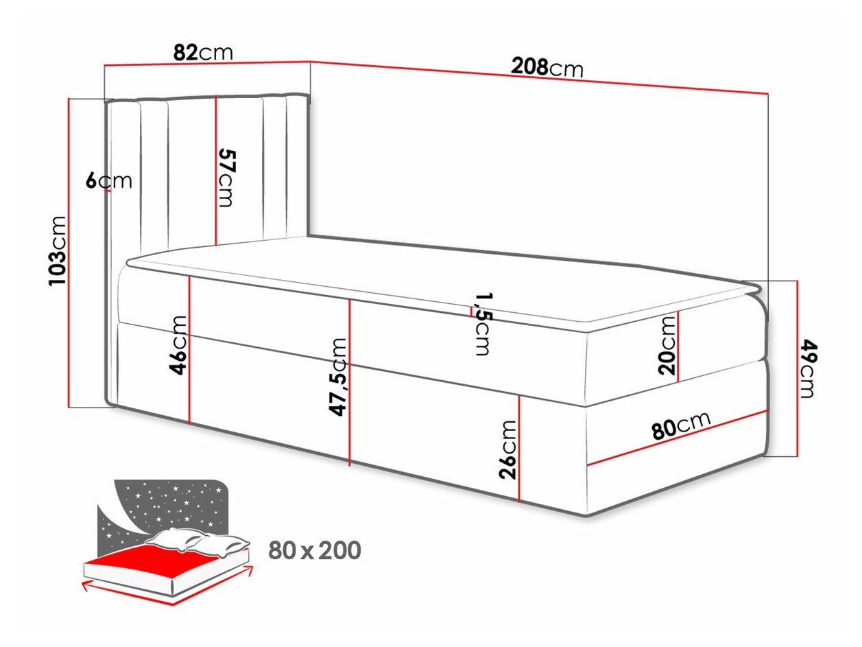 Boxspring krevet Mel I (Soft 010)