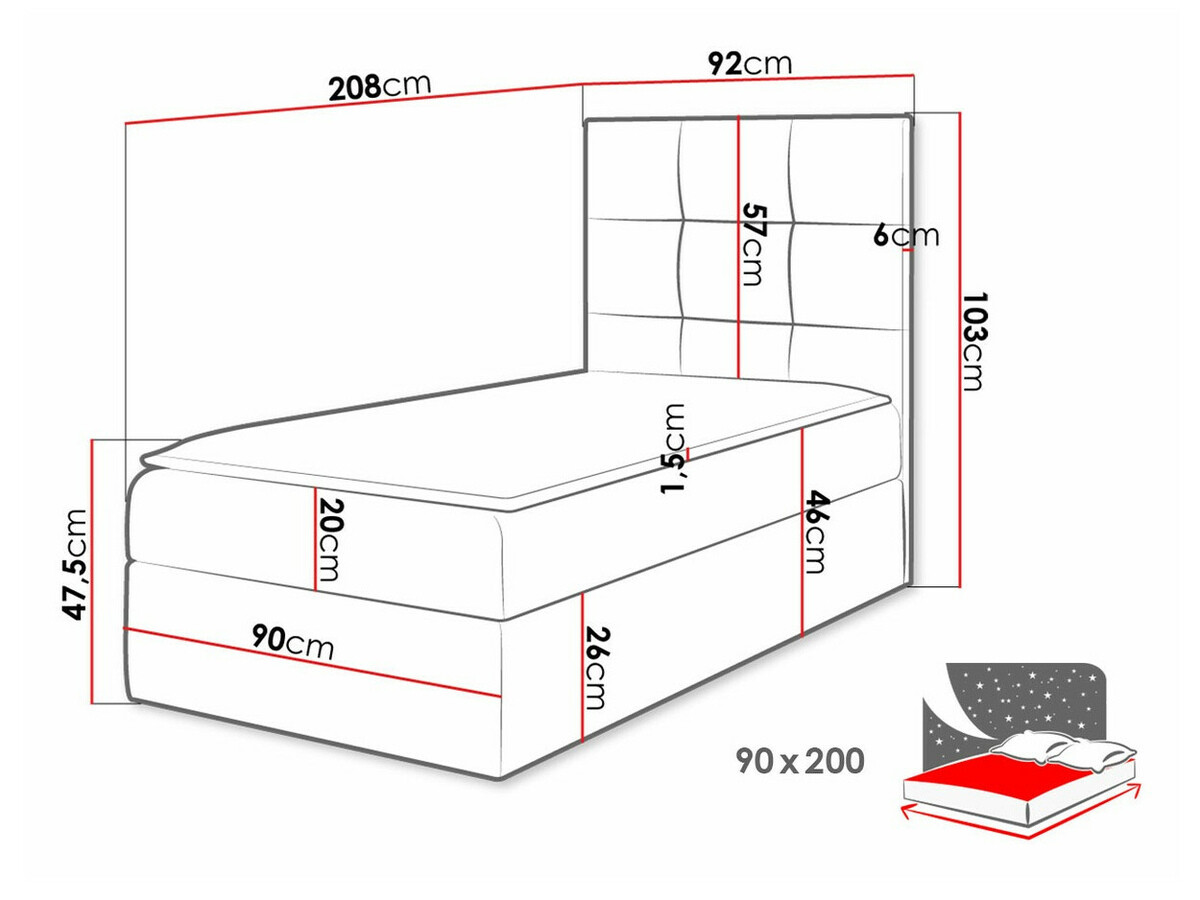 Boxspring krevet Nomen (Soft 029)