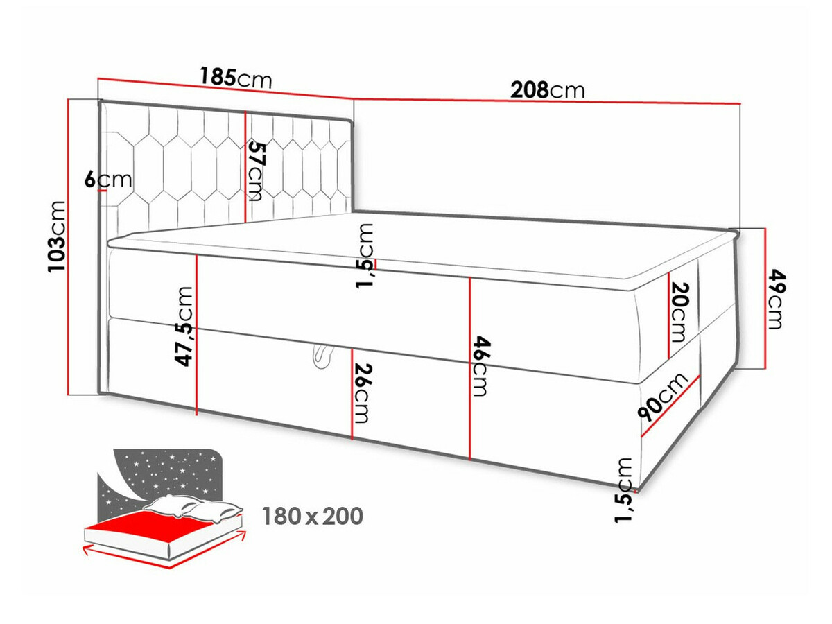 Boxspring krevet Pons III (Fresh 8)