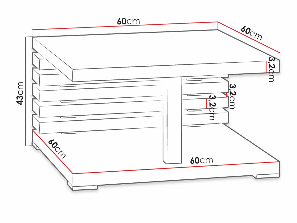 Stolić za kavu Goodyear 123 (Hrast Artisan)