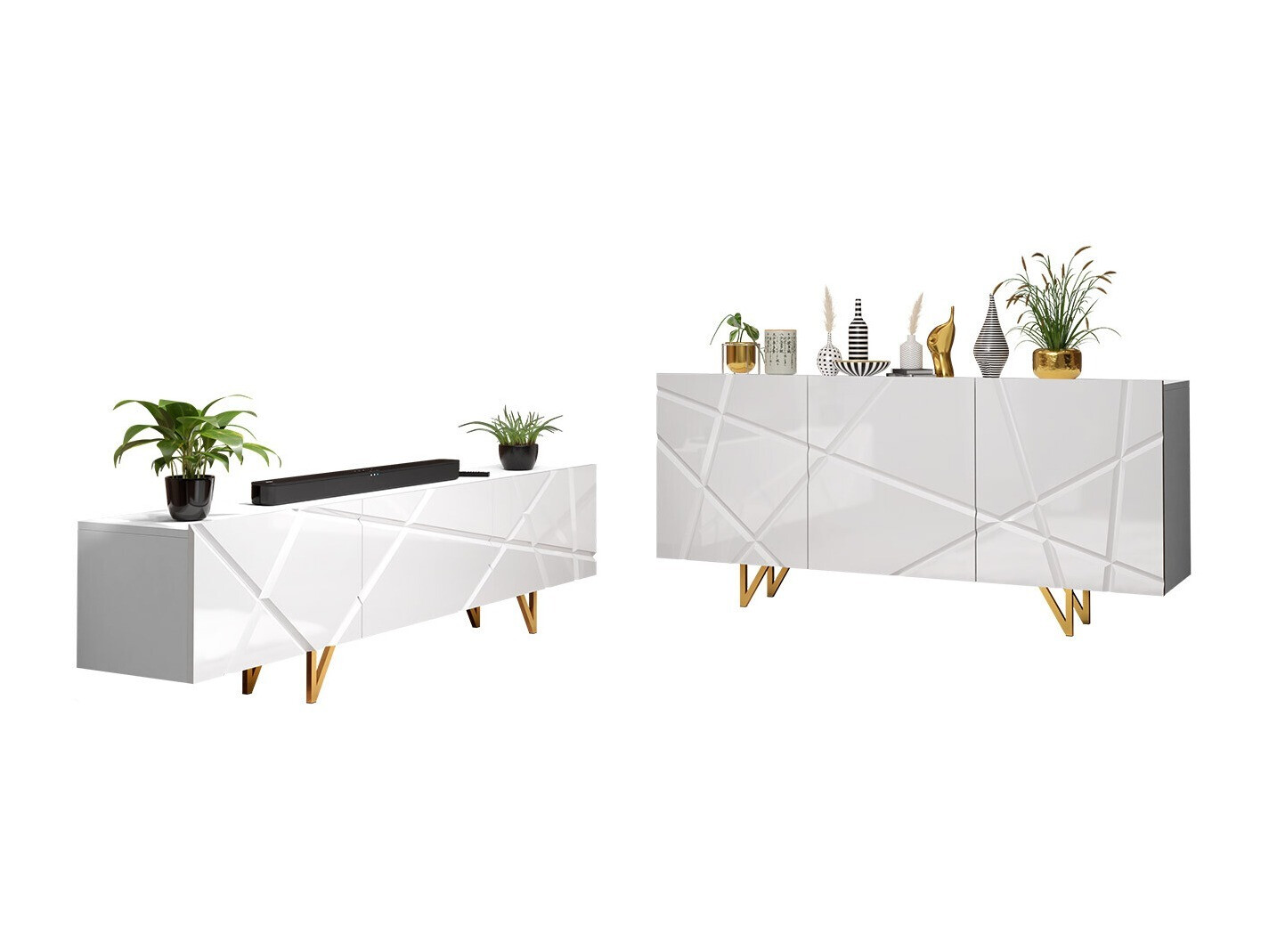 Set za dnevni boravak Mavmave 102 (Bijela + Sjajno bijela)